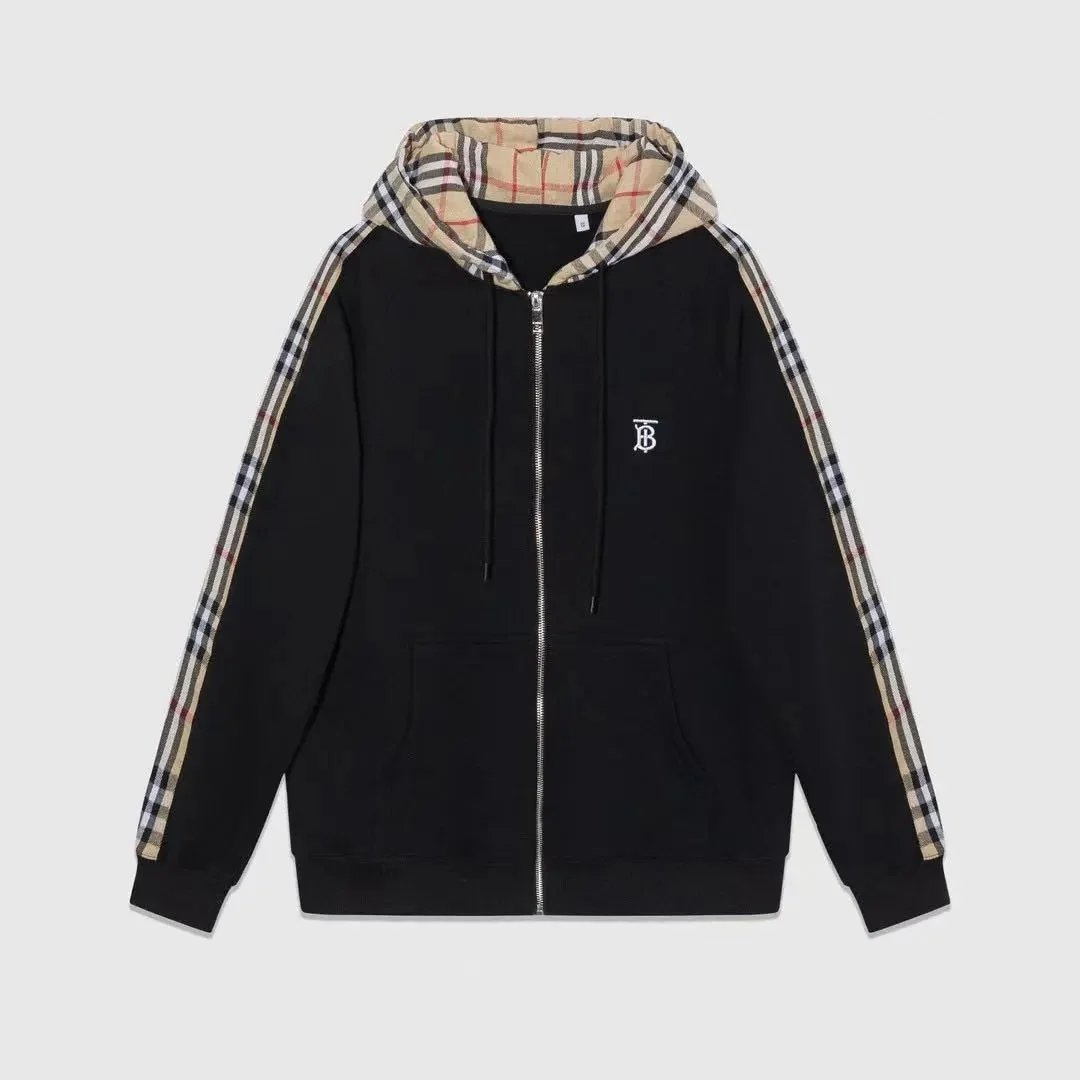 Burberry Hoodies & Sweatshirts Check-Lined Hooded Sweatshirt — 23
