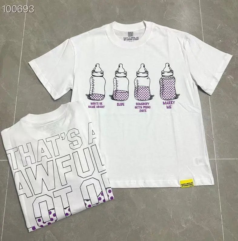 That's a Awful Lot of Cough Syrup T-Shirts Short-Sleeve Graphic Print — 220 white