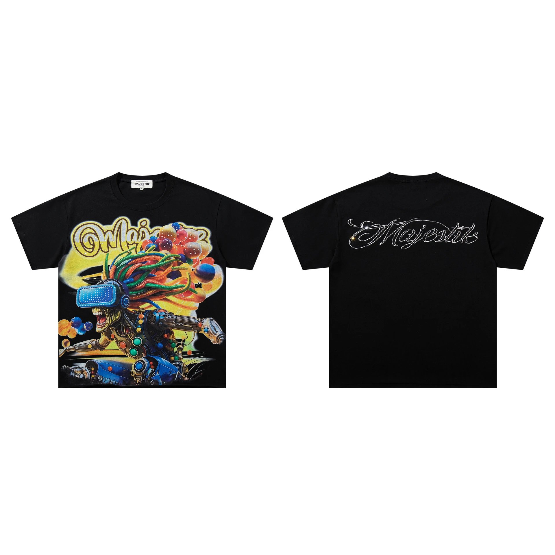 Majestik T-Shirts Graphic Print — M 2645 Black