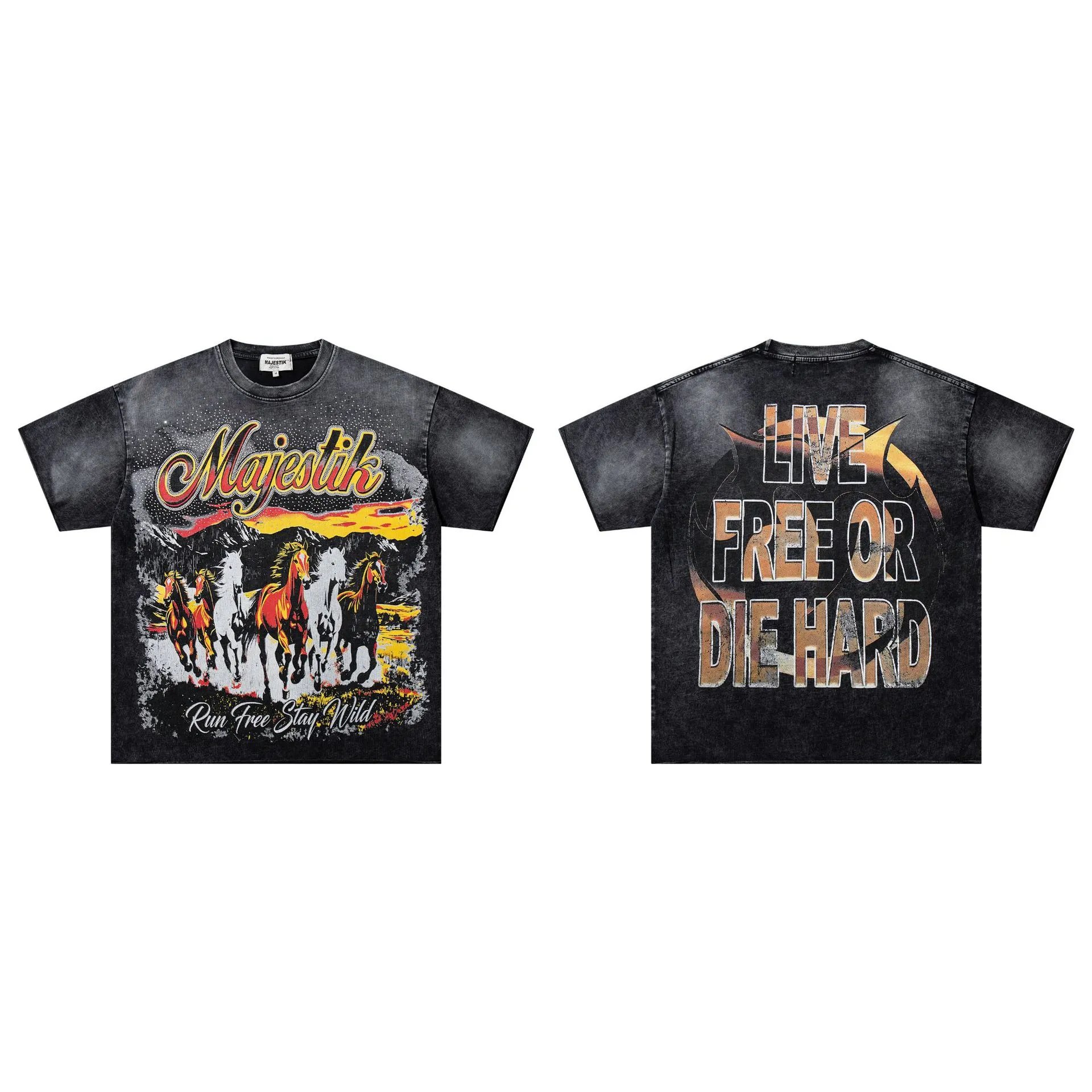 Majestik T-Shirts Graphic short-sleeve T-shirt — M 2608 Black