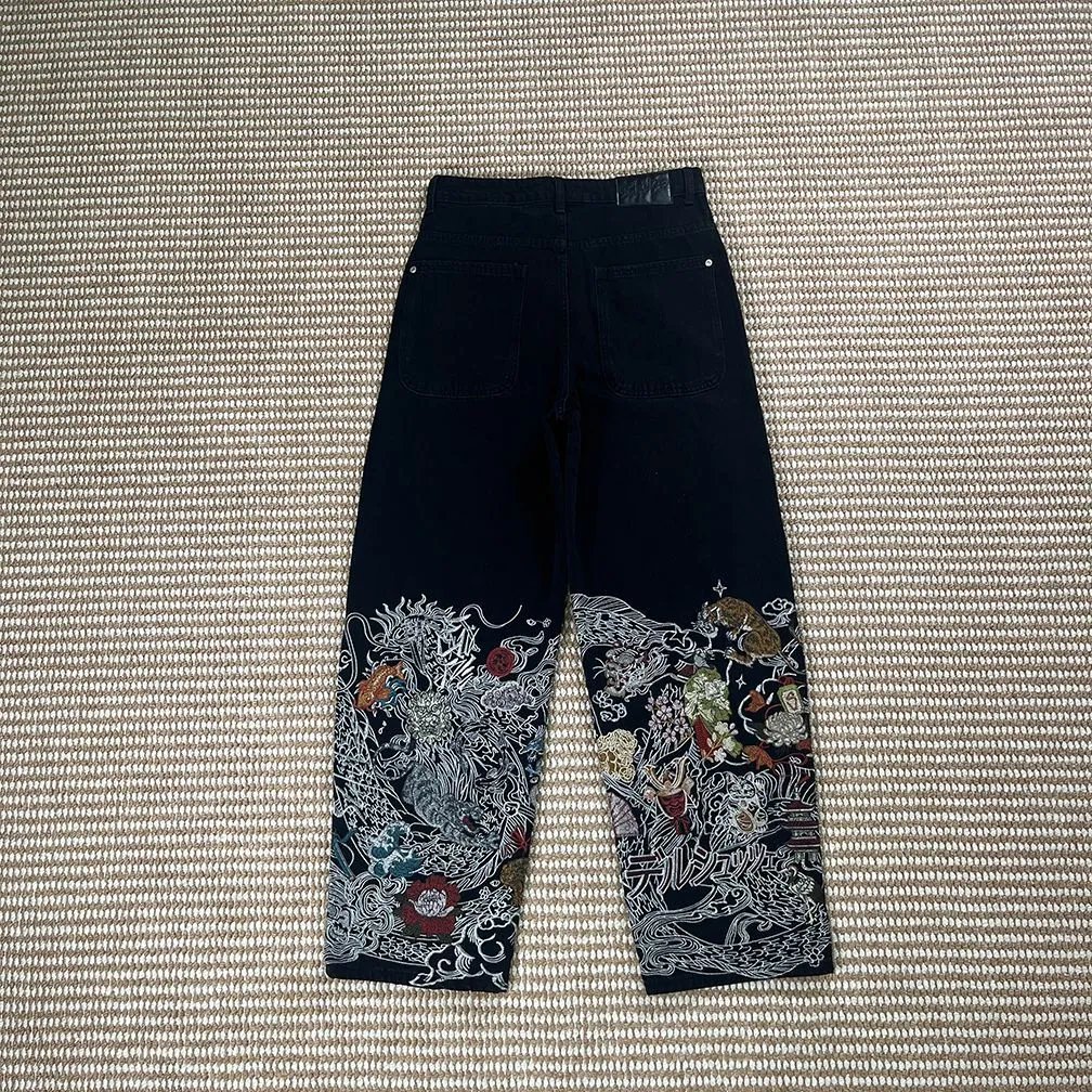 Derschutze Jeans Embroidered wide-leg image 3