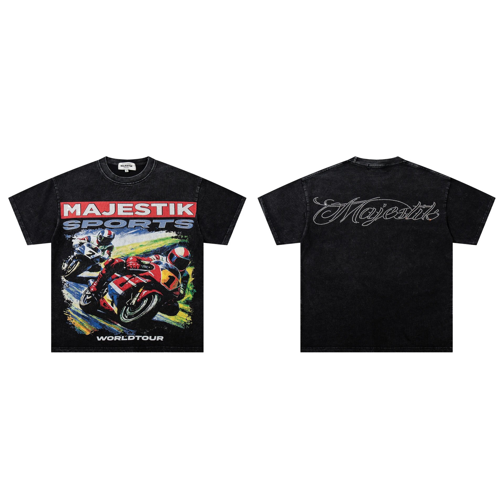 Majestik T-Shirts Graphic short-sleeve T-shirt — M 2602 Black