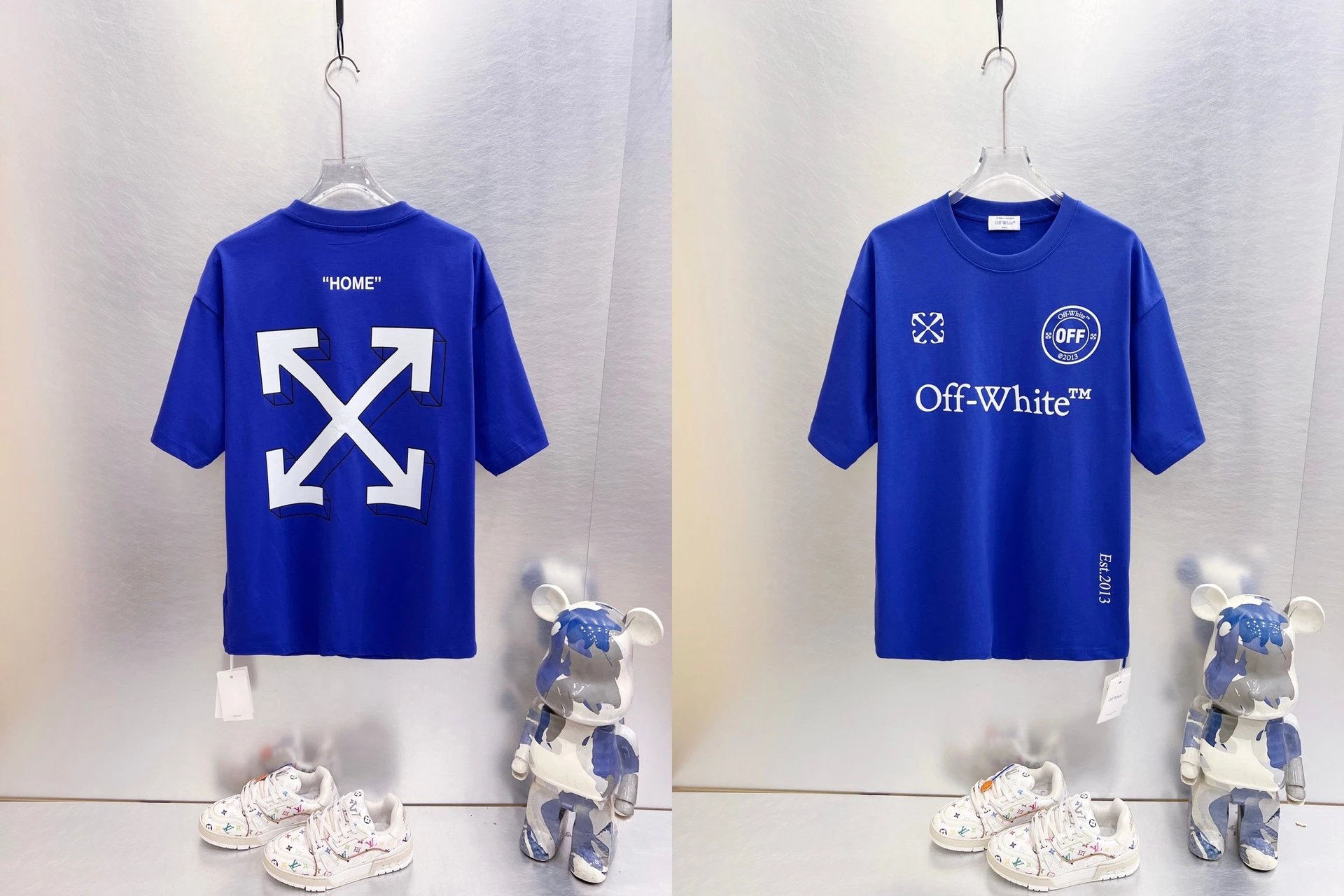 Off-White T-Shirts Oversized graphic-print short-sleeve — 9290 Color blue