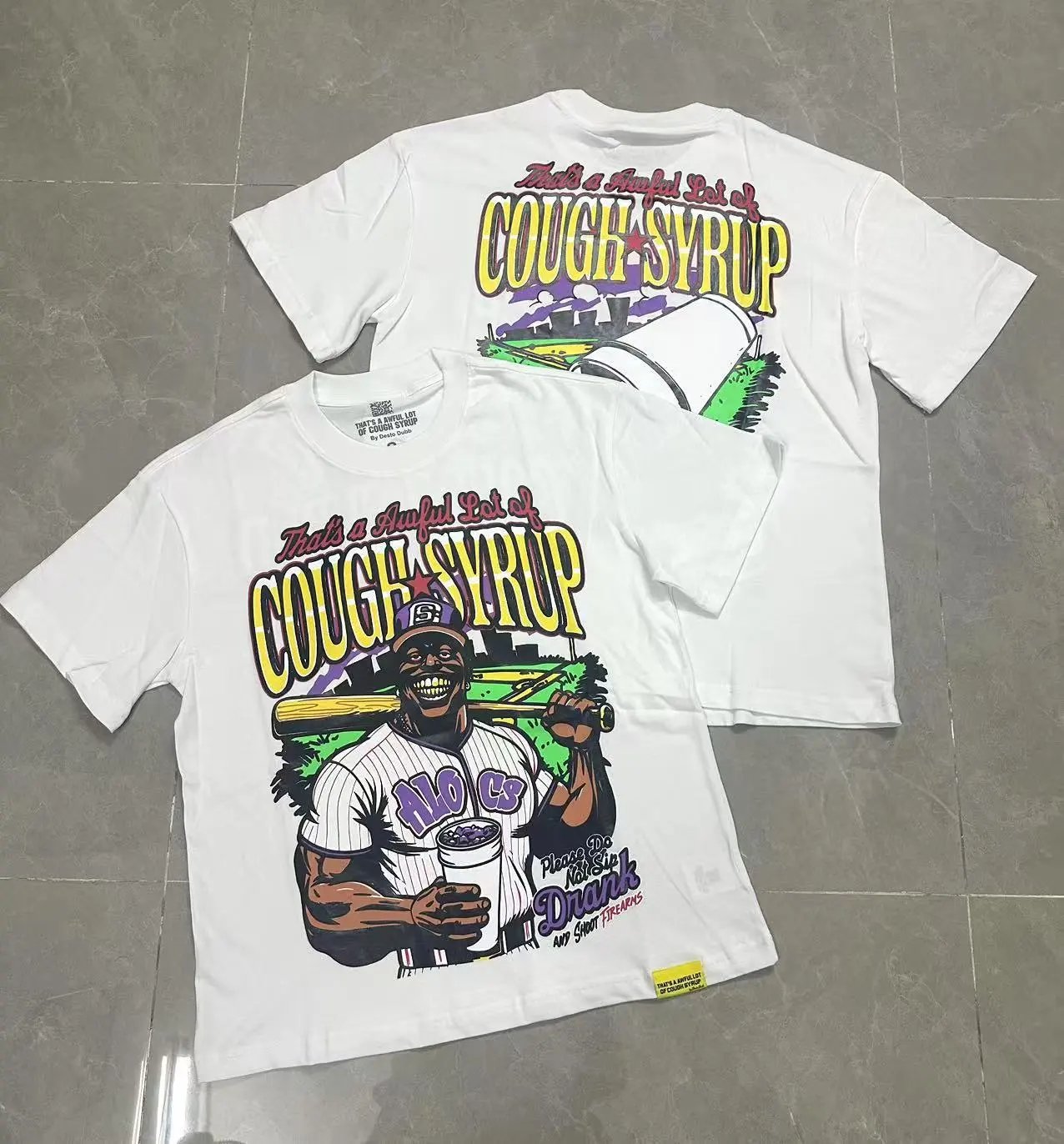 That's a Awful Lot of Cough Syrup T-Shirts Short-Sleeve Graphic Print — 208 white
