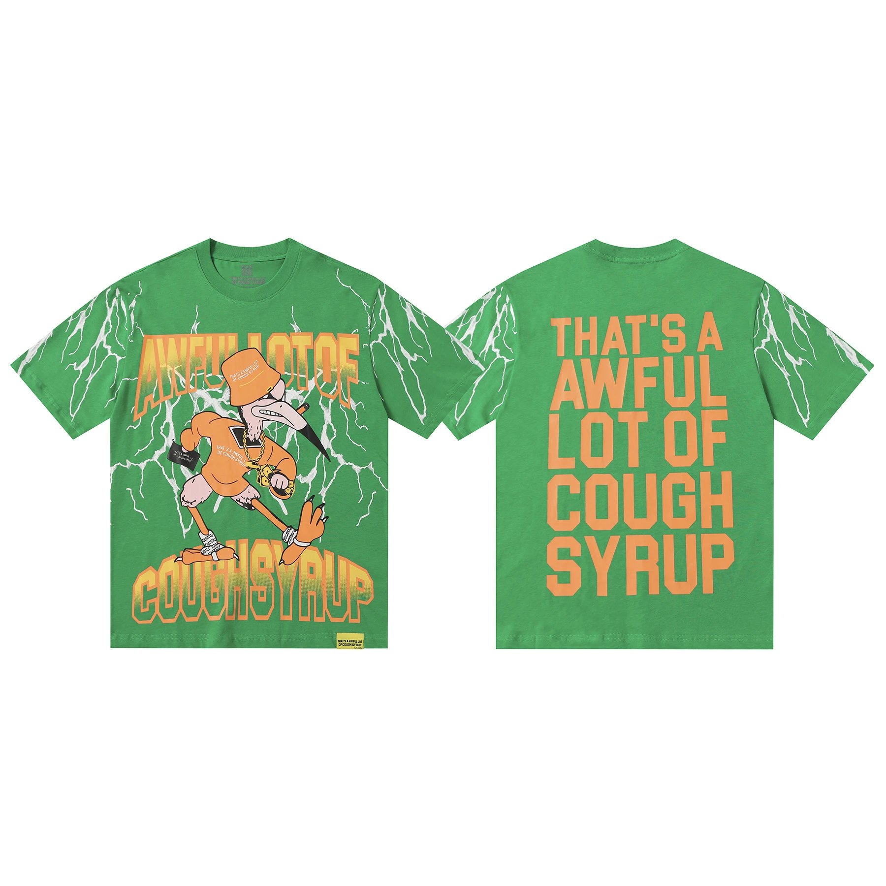 That's a Awful Lot of Cough Syrup T-Shirts Short-Sleeve Graphic Print — 246 Grass green
