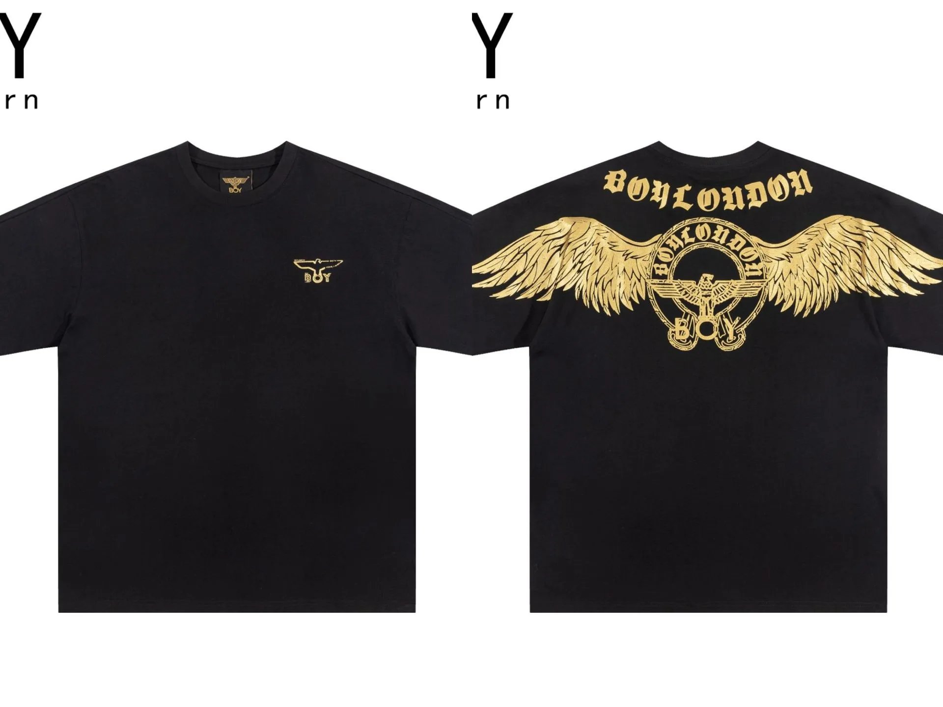 A Bathing Ape Boy London Wings Logo Black T-Shirt T-Shirts
