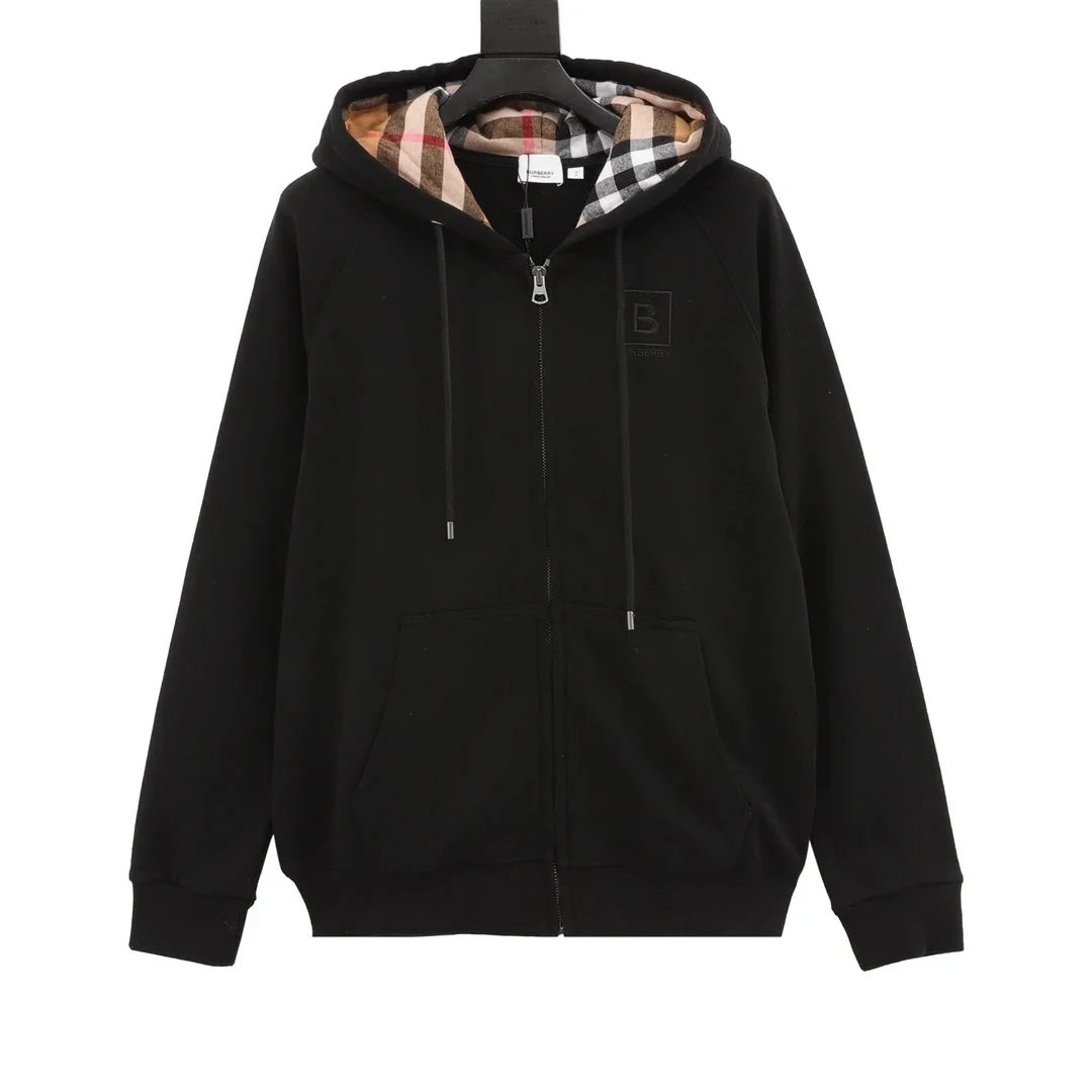 Burberry Hoodies & Sweatshirts Check-Lined Hooded Sweatshirt — 03