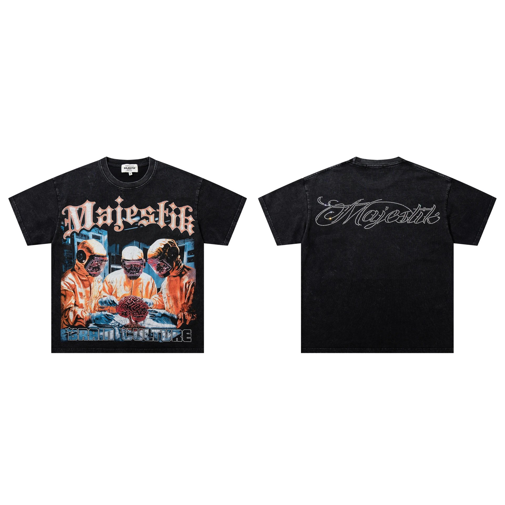 Majestik T-Shirts Graphic short-sleeve T-shirt — M 2603 Black