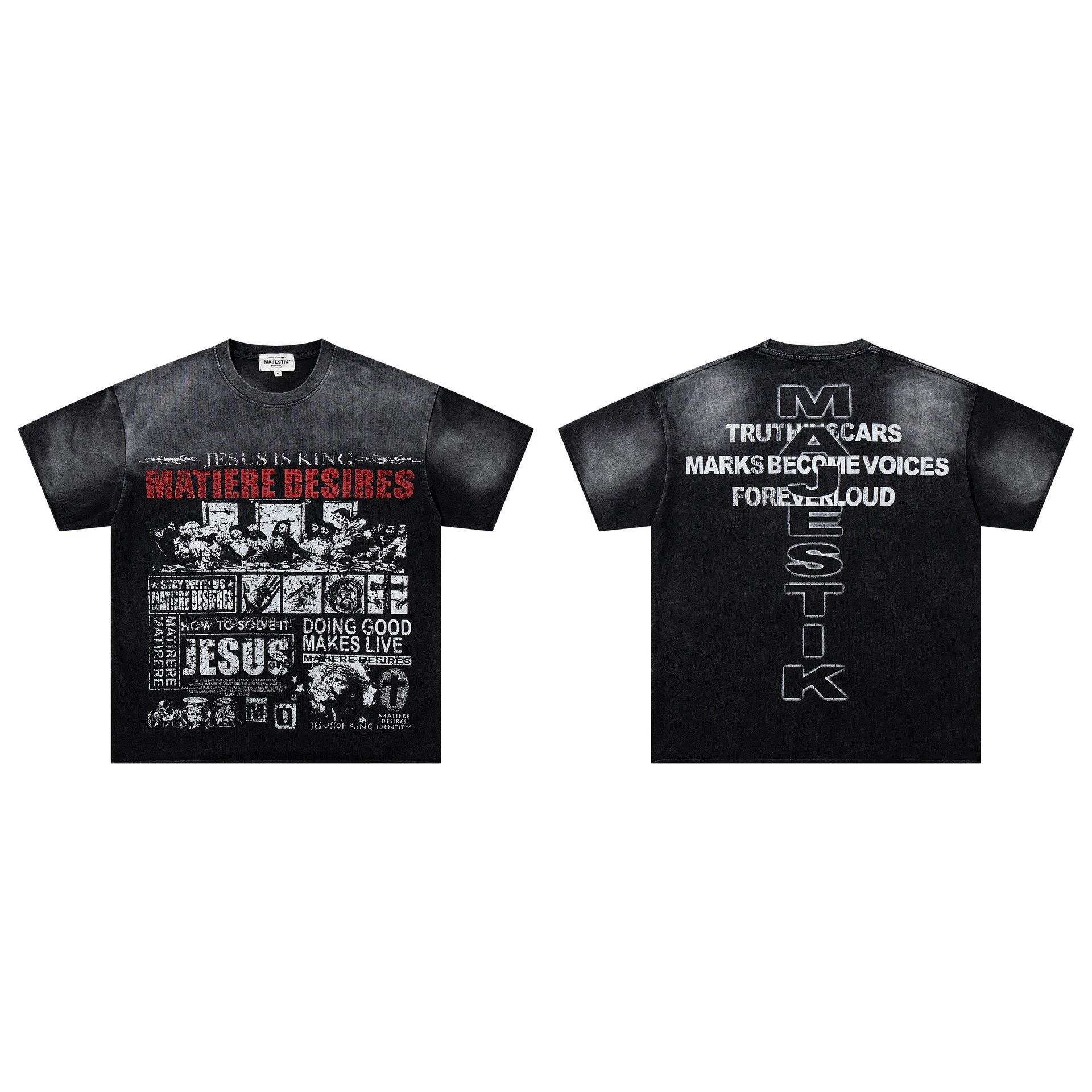 Majestik T-Shirts Graphic short-sleeve T-shirt — M 2620 Black