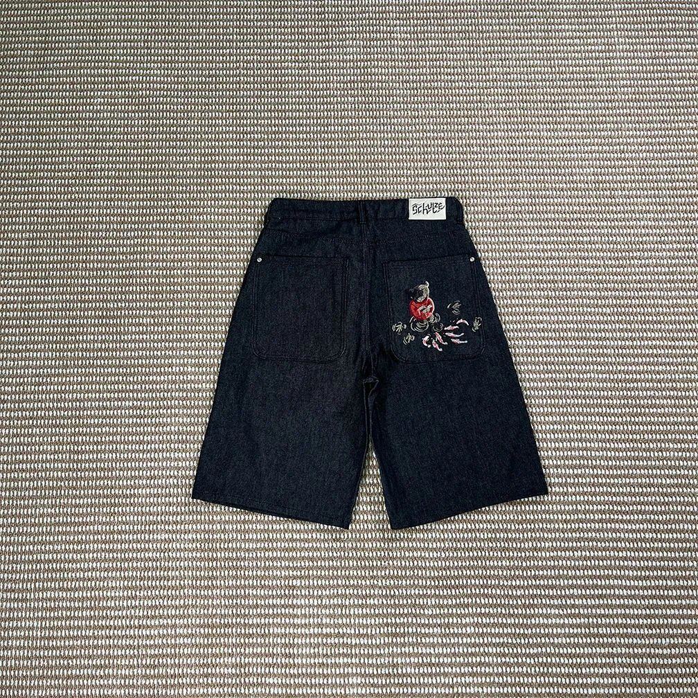 Derschutze Jeans Embroidered wide-leg — Koi [Shorts]