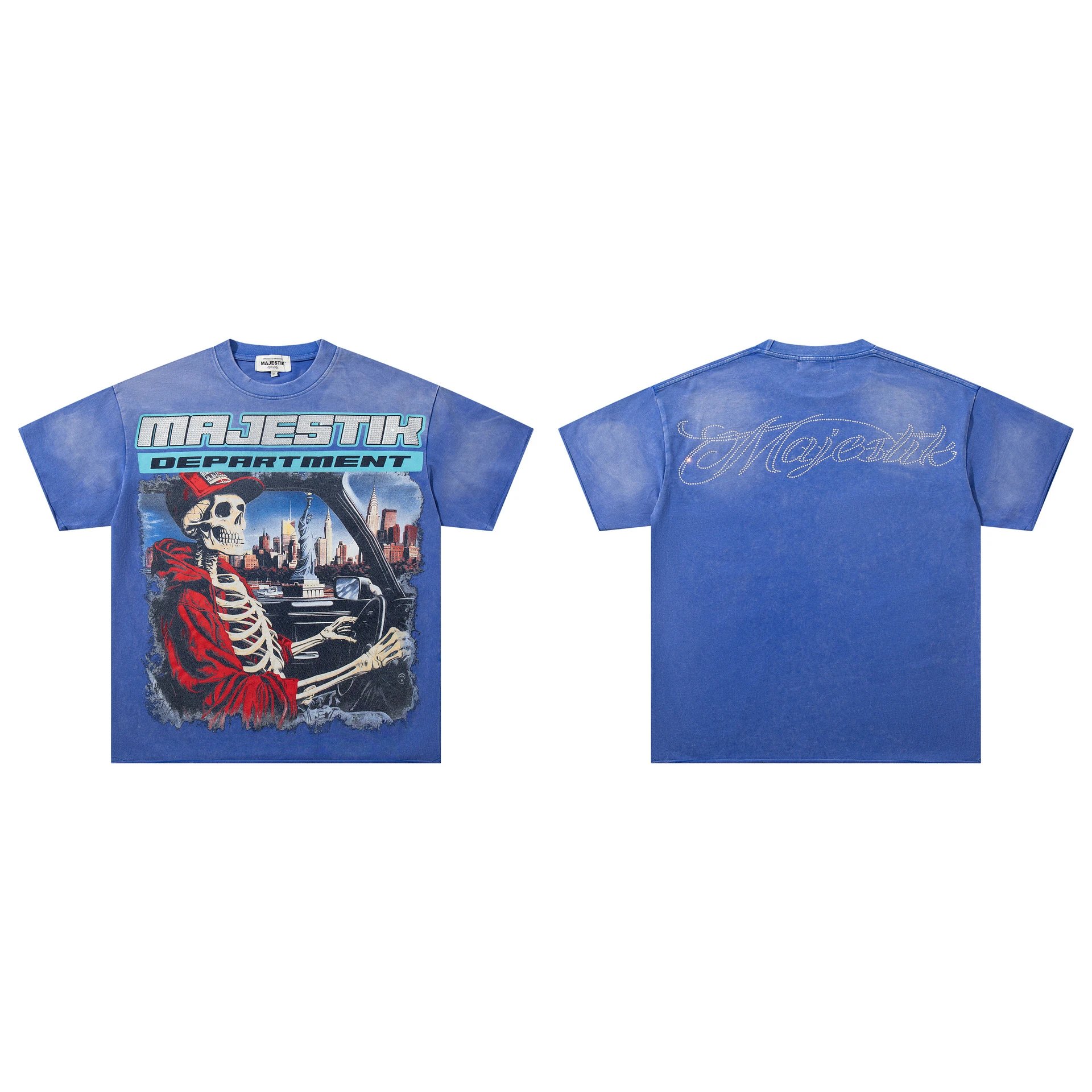 Majestik T-Shirts Graphic short-sleeve T-shirt — M 2611 Blue