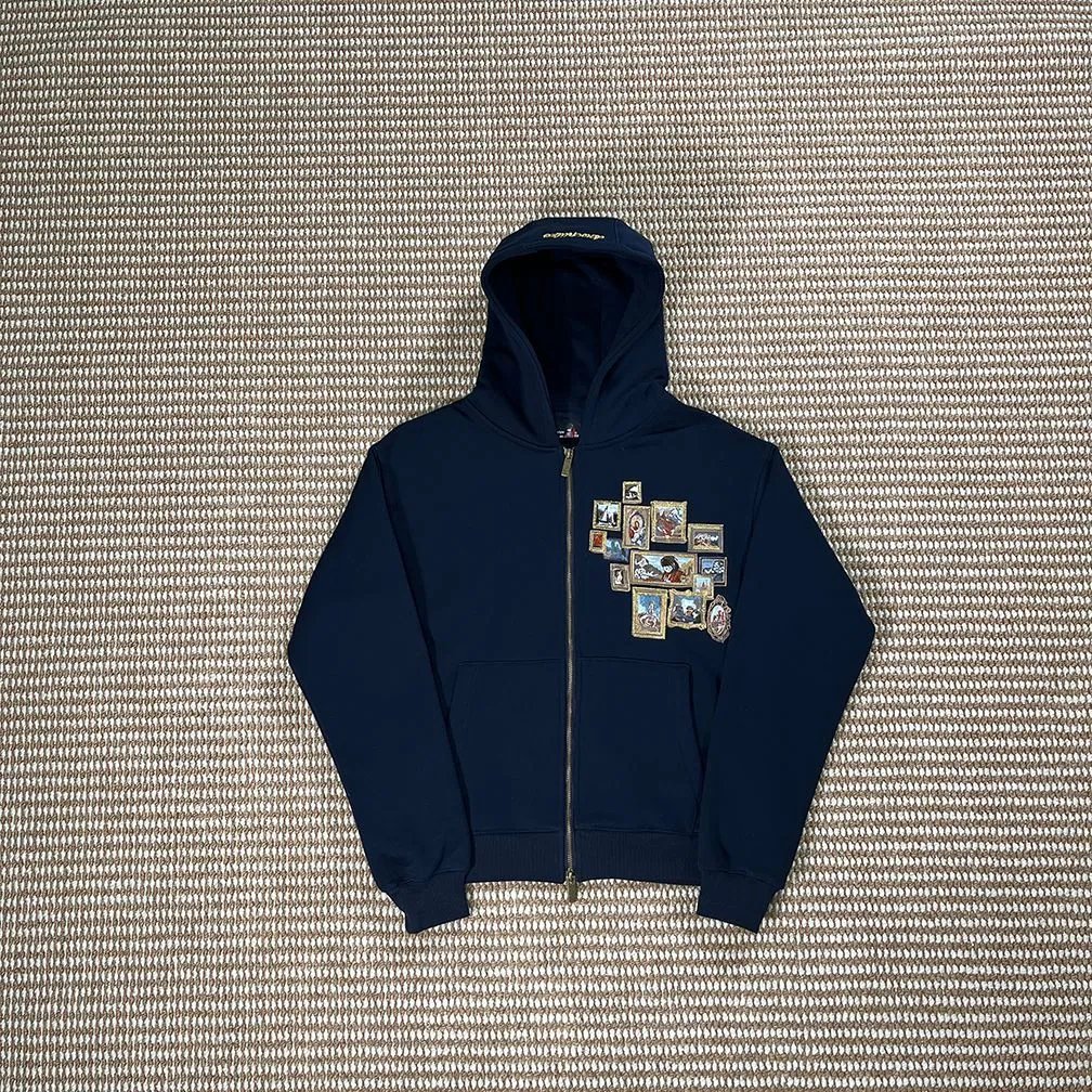 Unbranded Hoodies & Sweatshirts Embroidered Floral — Gallery / Dark Blue Hoodie