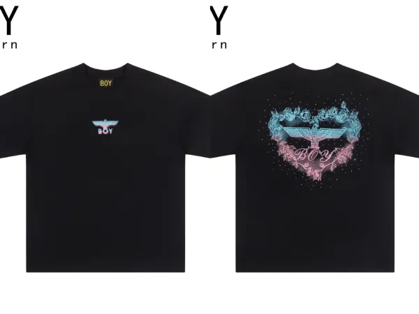 Design BOY London Heart Eagle Graphic Black T-Shirt T-Shirts - 1
