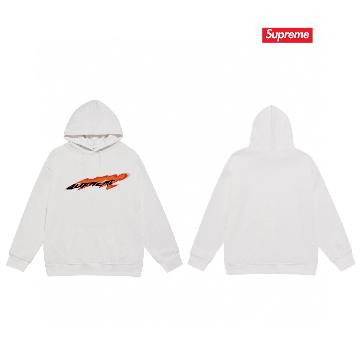 Supreme Hoodies & Sweatshirts Fleece-Lined Hooded Sweatshirt with Graphic Logo Print — 17-2 Fleece-lined version