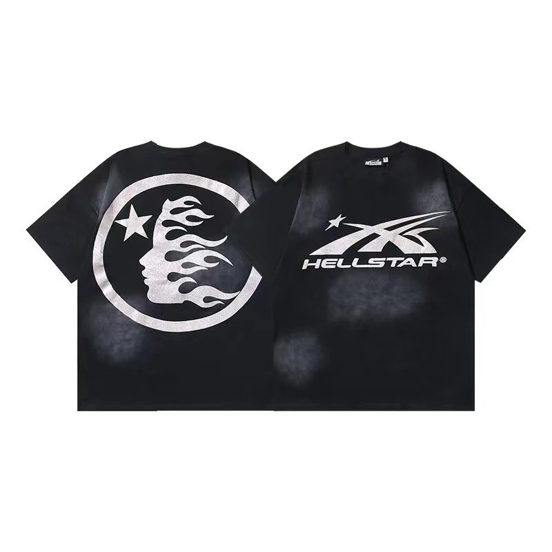 Hellstar T-Shirts Washed graphic T-shirt — 690 Washed old black