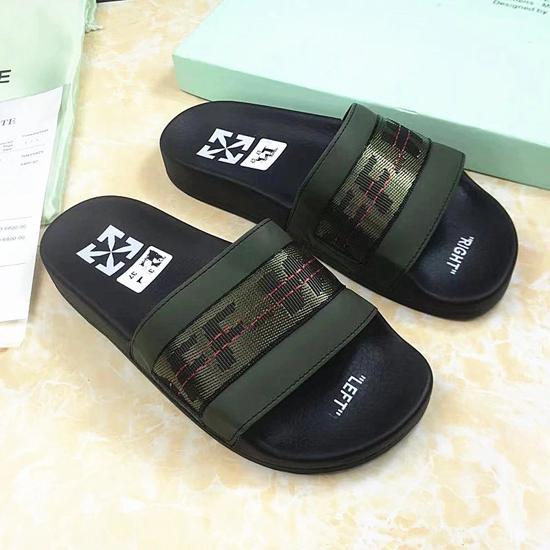 Off-White Industrial Belt Slide Sandals Black/Yellow - 15