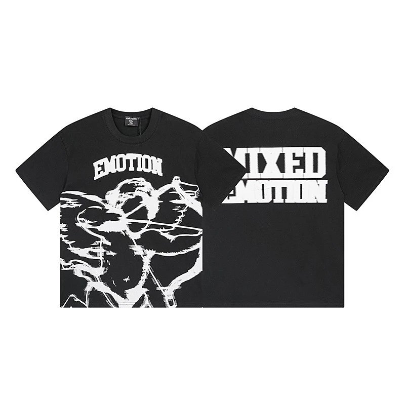 Emotion T-Shirts Graphic Print — 0003 black