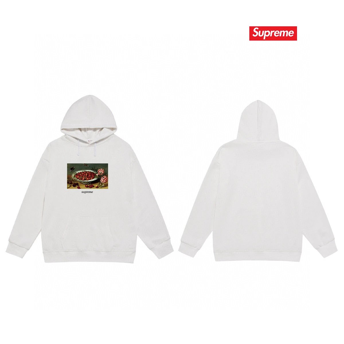 Supreme Hoodies & Sweatshirts Fleece-lined hooded sweatshirt with logo graphic — 16-2 Fleece-lined style