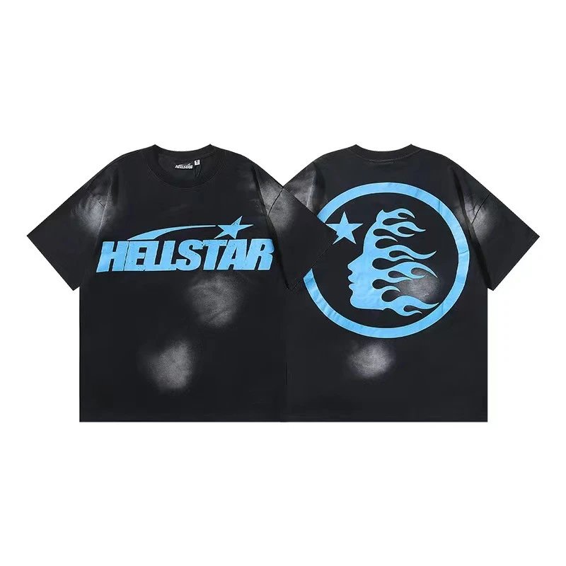 Hellstar T-Shirts Washed graphic T-shirt — 673 Washed old black