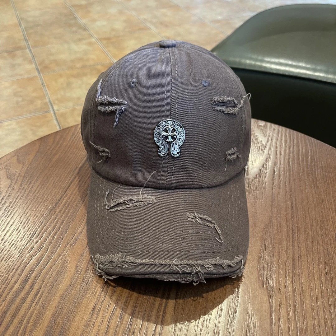 Design Distressed Flower Embroidery Baseball Cap Beige - 34