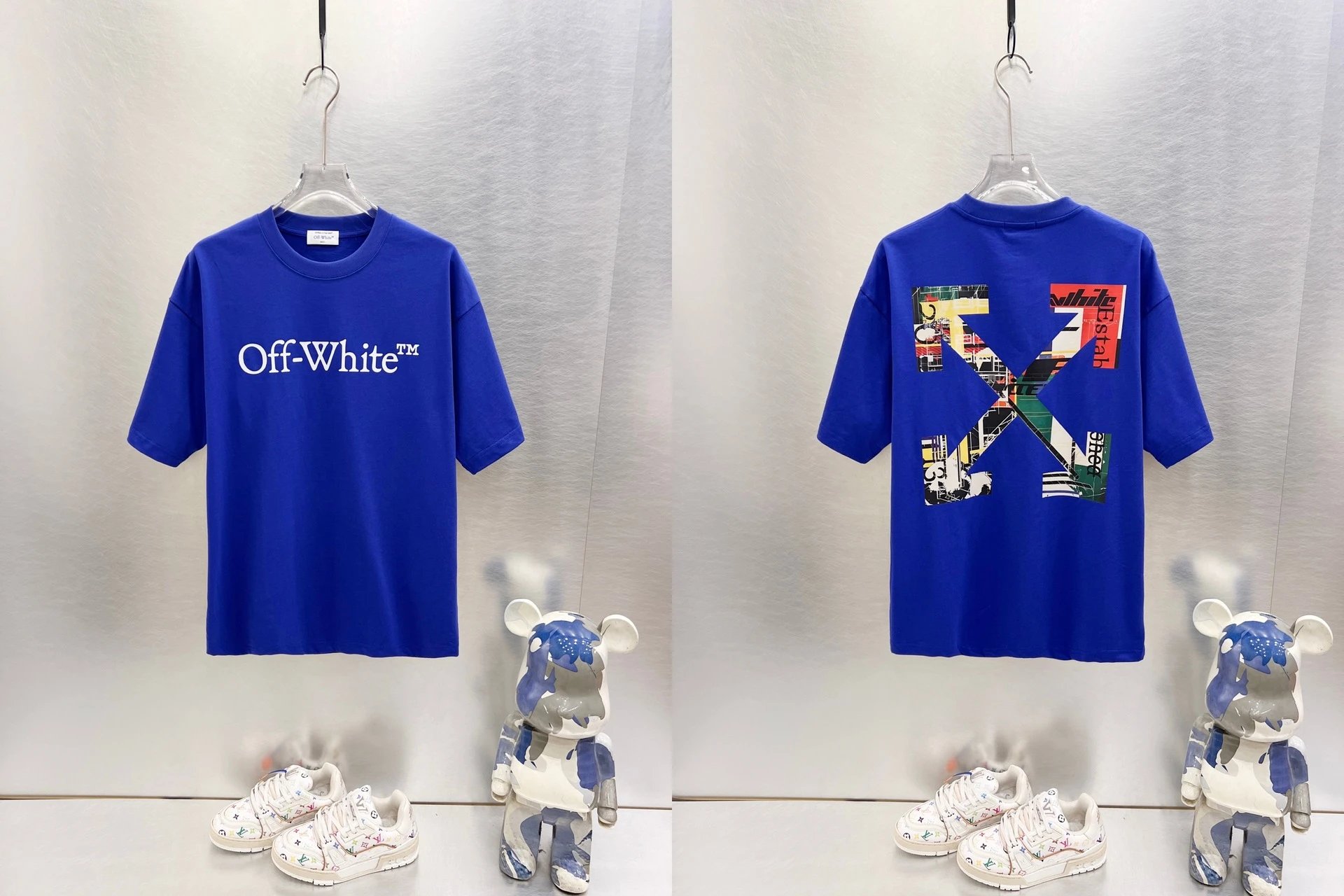 Off-White T-Shirts Graphic-print crew-neck — 9612 Color blue
