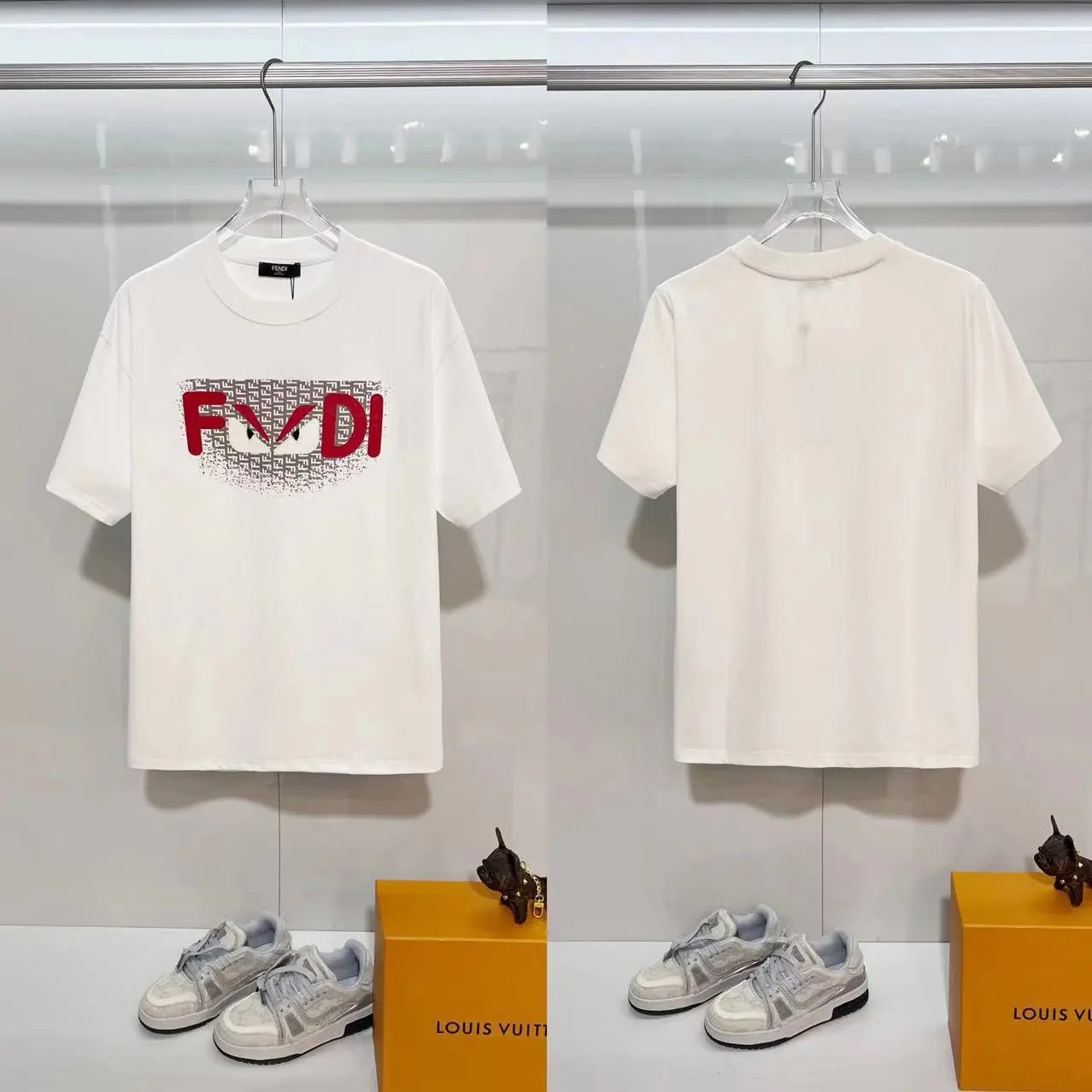 Fendi T-Shirts FF logo graphic short-sleeve T-shirt — F 19 Printed white