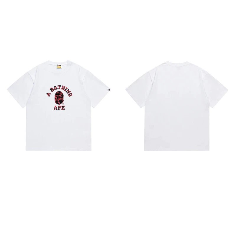 BAPE T-Shirts Graphic Print Crewneck T-Shirt — 1234 white