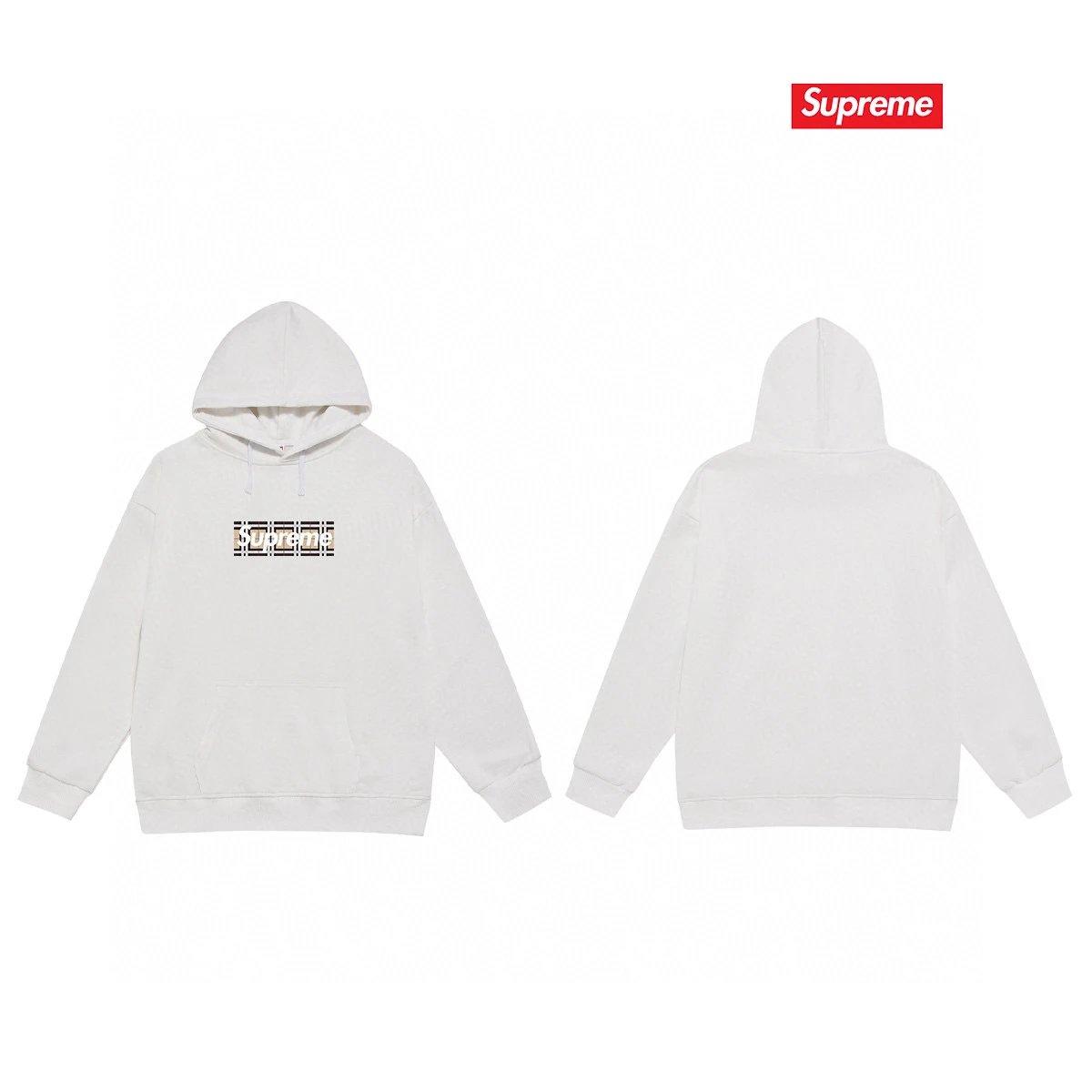 Supreme Hoodies & Sweatshirts Fleece-Lined Hooded Sweatshirt with Graphic Logo Print — 21-2 Fleece-lined version
