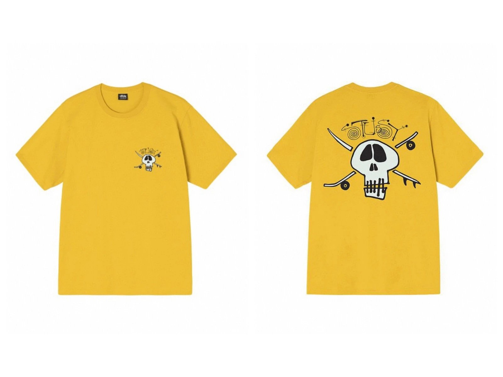 Stüssy T-Shirts TS3K-1 graphic print — 958 Yellow-green