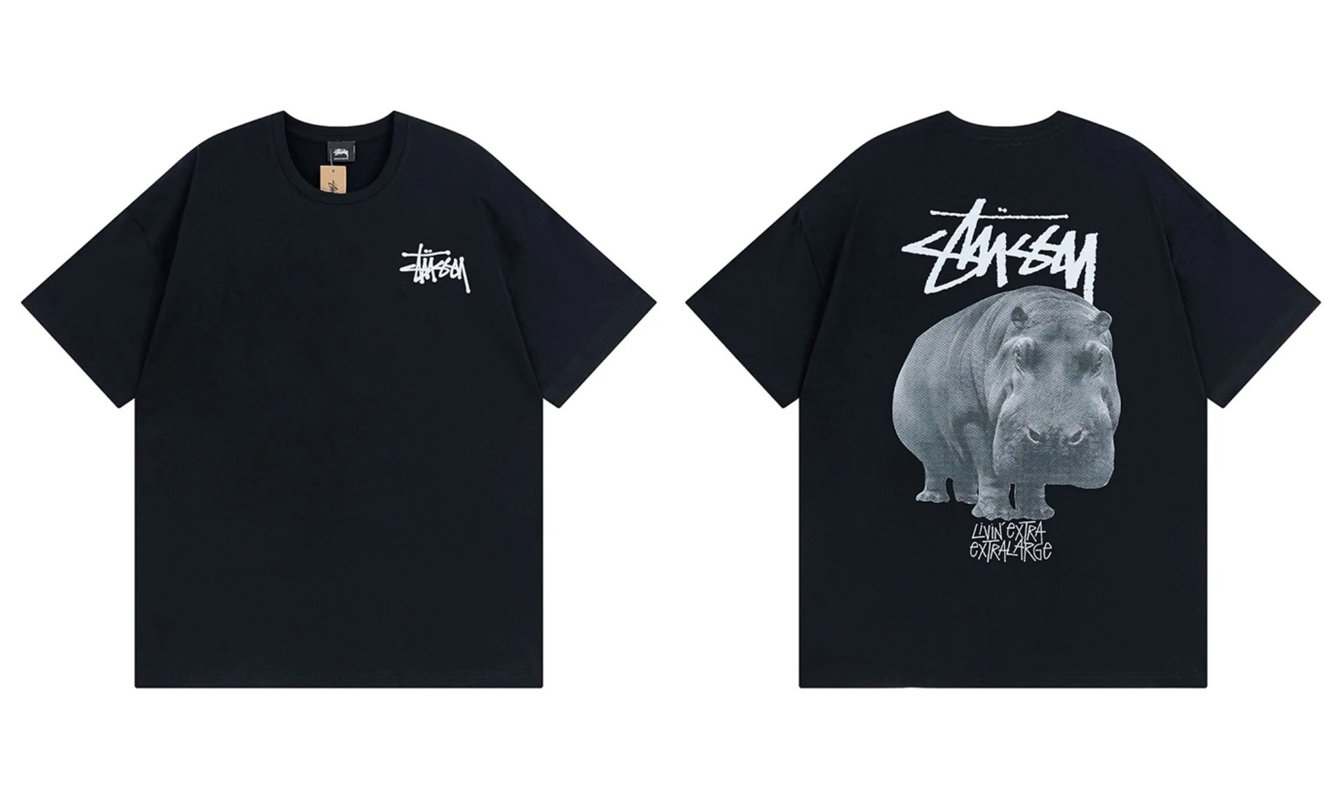 Stüssy T-Shirts Graphic Print Short-Sleeve — 888 black
