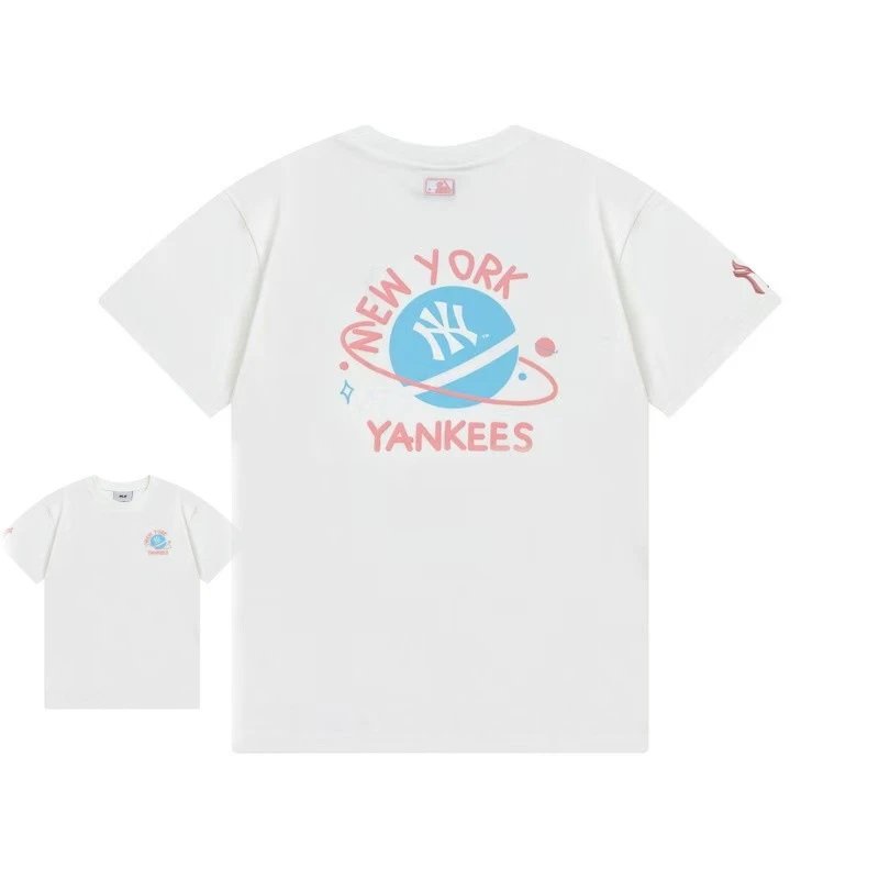 MLB T-Shirts New York Yankees Logo — 906 Cream (front and back prints)