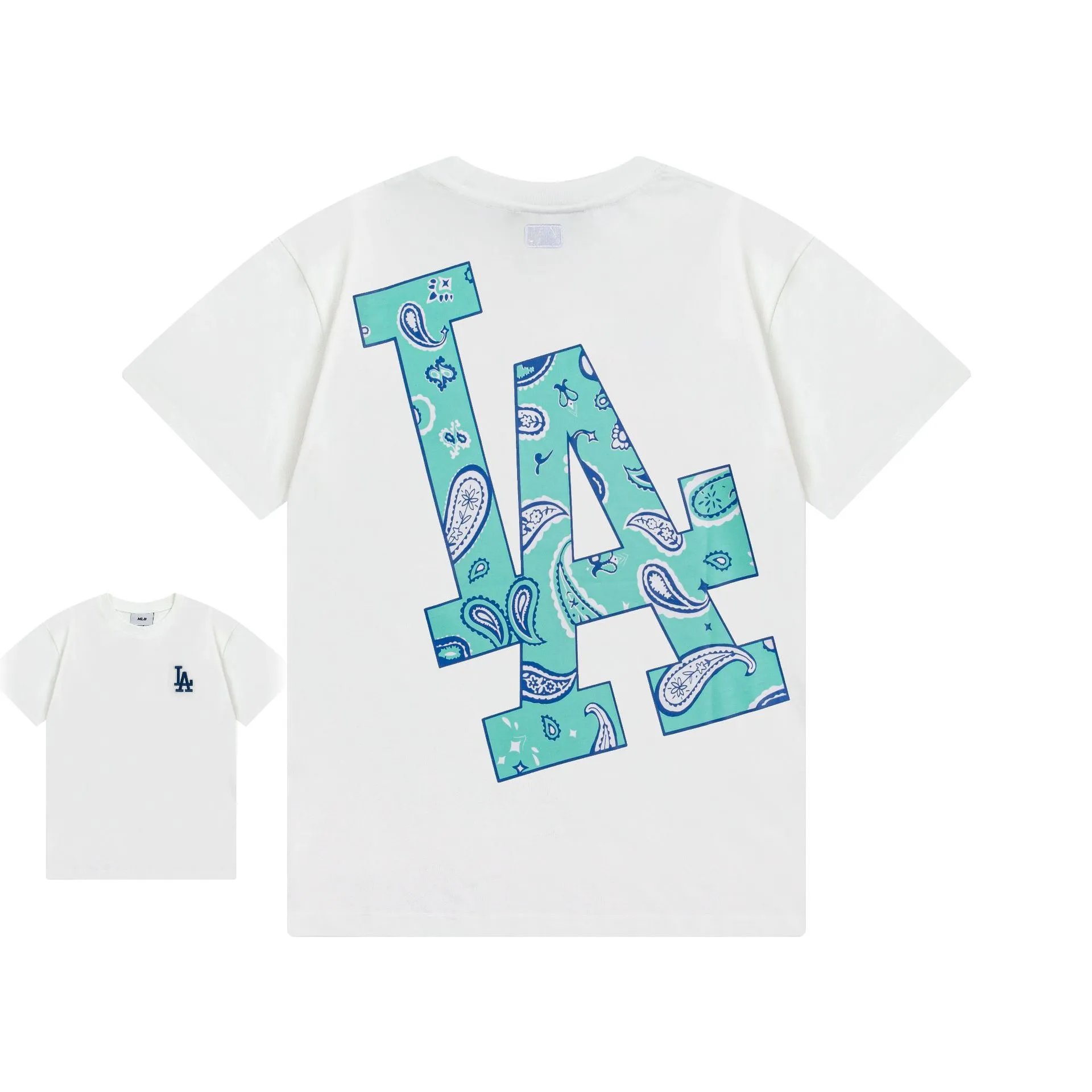 MLB T-Shirts New York Yankees Logo — 916 White (Front Label Embroidery)
