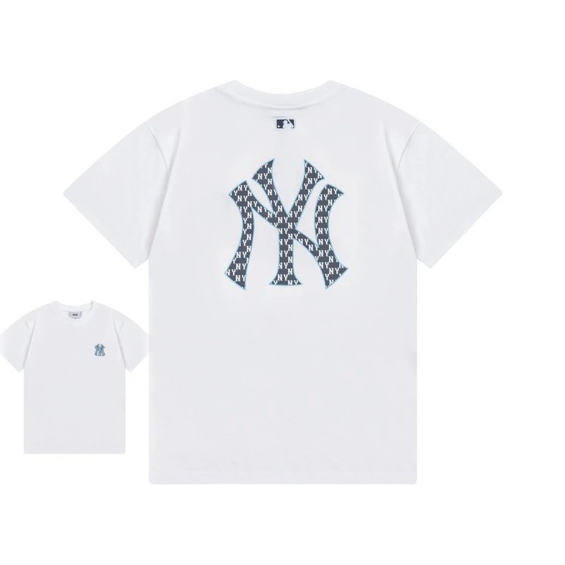 MLB T-Shirts New York Yankees Logo — 946 White (Front Label Embroidery)