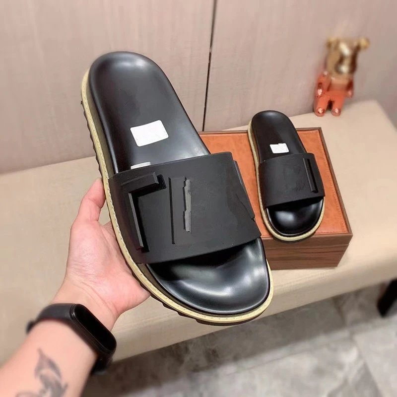 Versace Greca Pattern Slide Sandals Black/Gold Slippers - 23