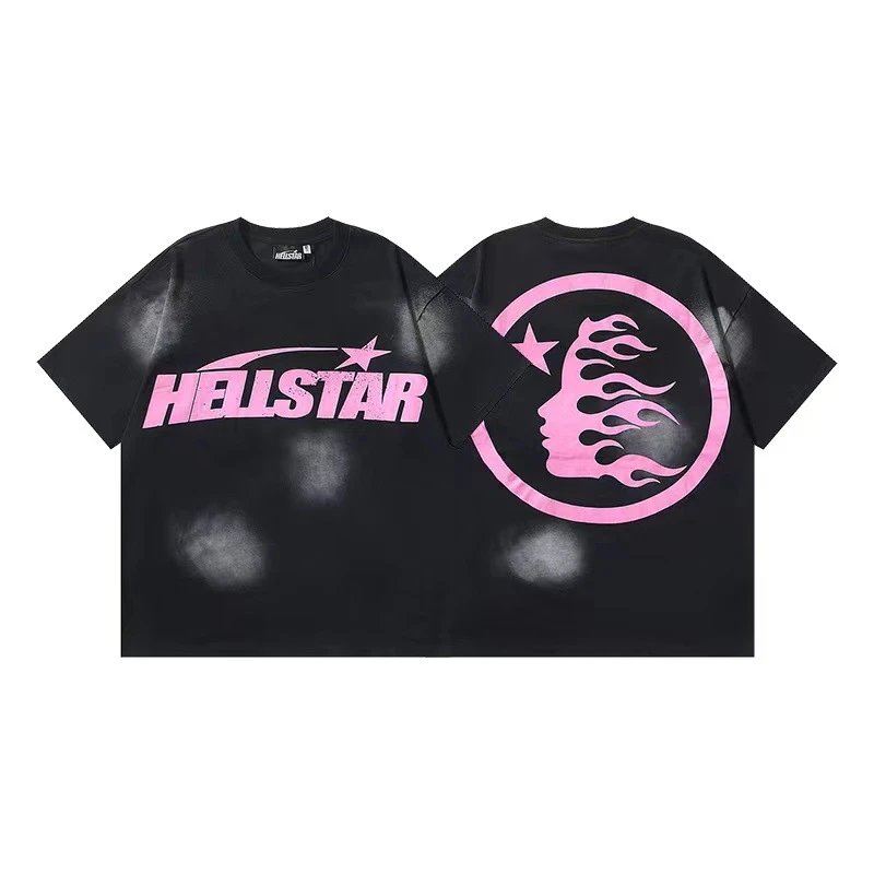 Hellstar T-Shirts Washed graphic T-shirt — 675 Washed old black