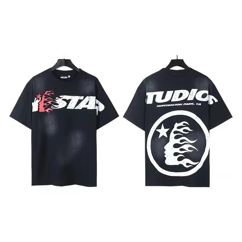 Hellstar T-Shirts Washed graphic T-shirt — 680 Washed old black
