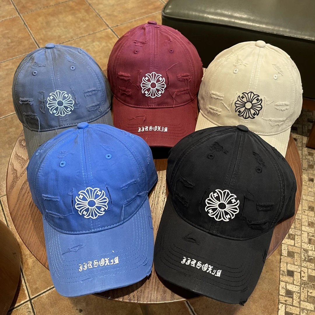 Design Distressed Flower Embroidery Baseball Cap Beige - 20