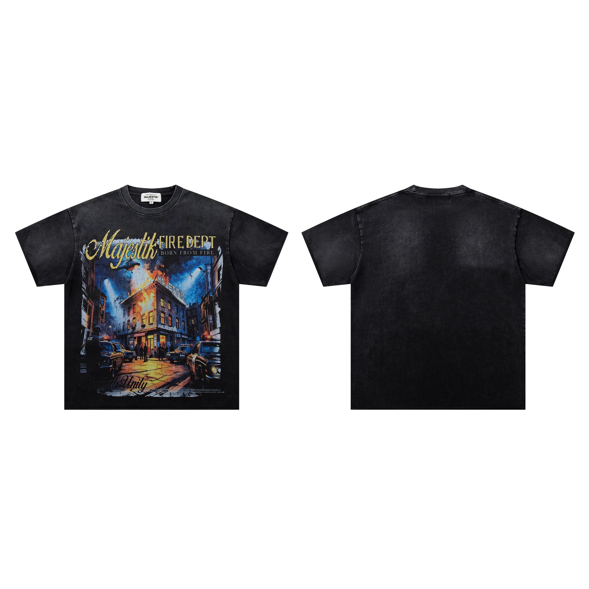 Majestik T-Shirts Graphic Print — M 2618 Black