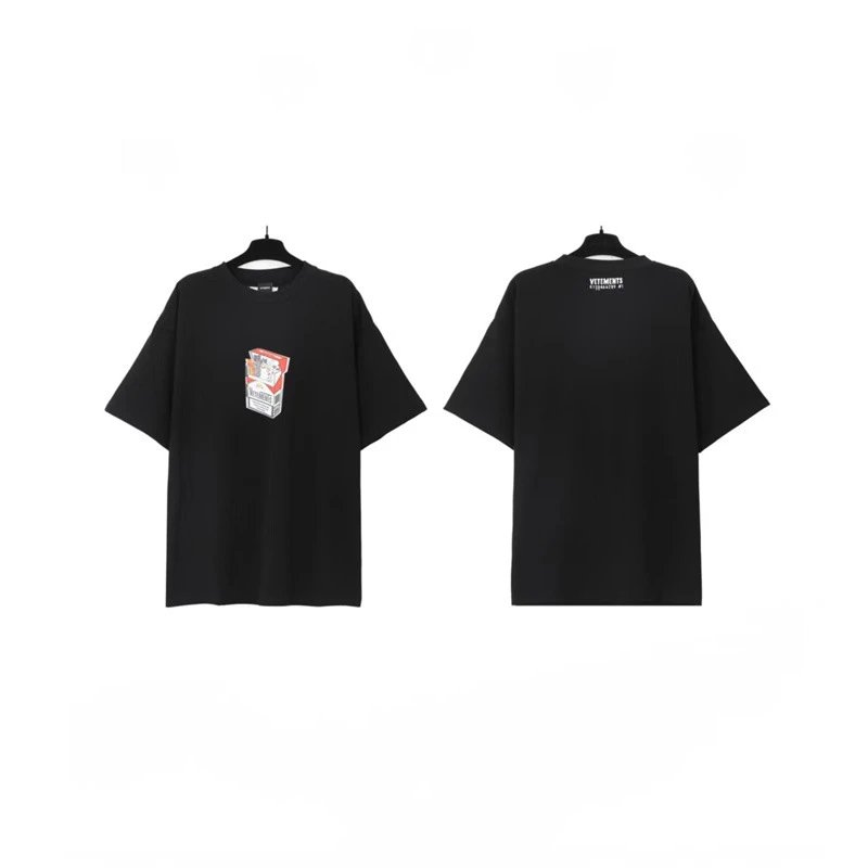Vetements T-Shirts Washed graphic logo print — Black Cat Box 7019
