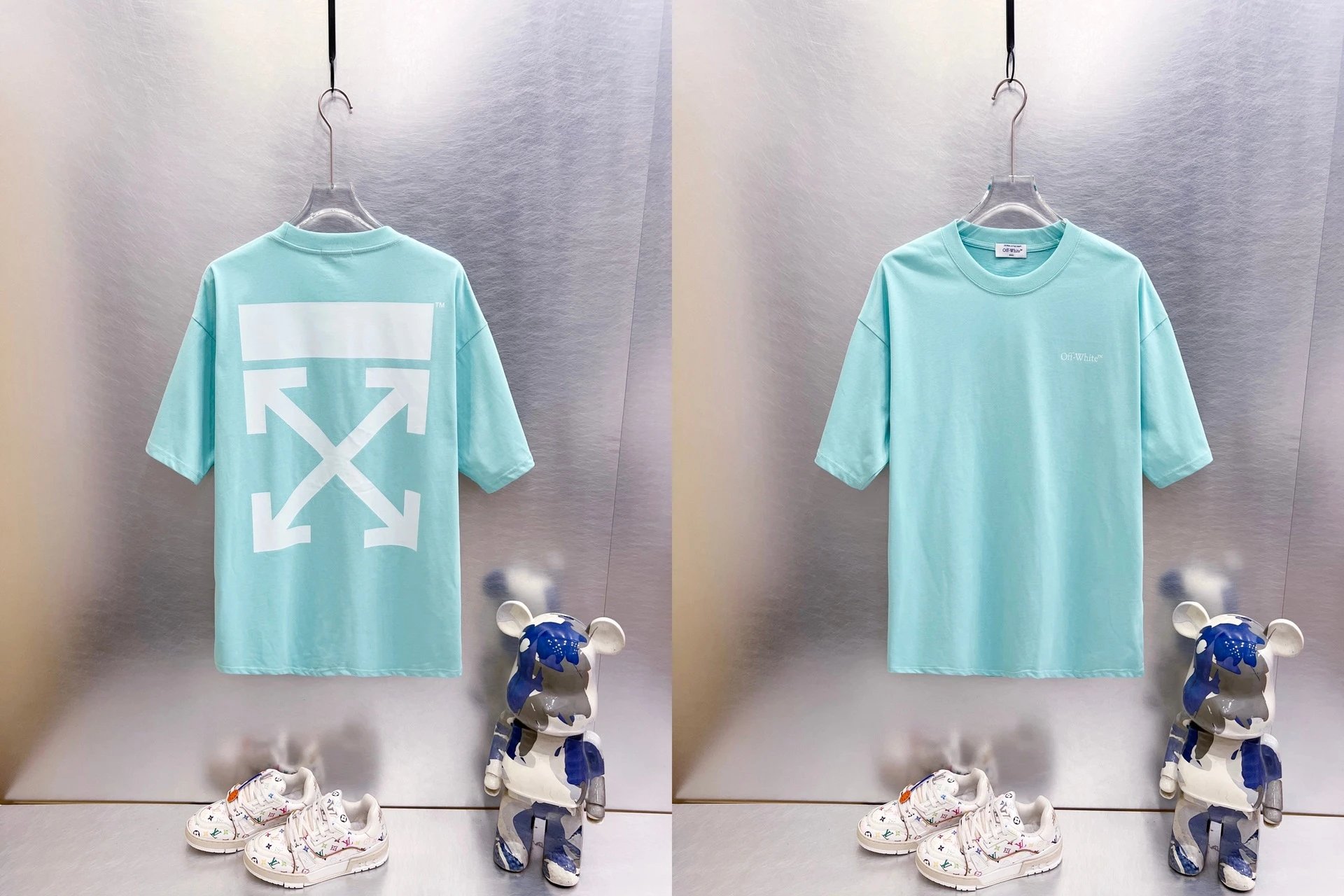 Off-White T-Shirts Oversized graphic-print short-sleeve — 9276 Green