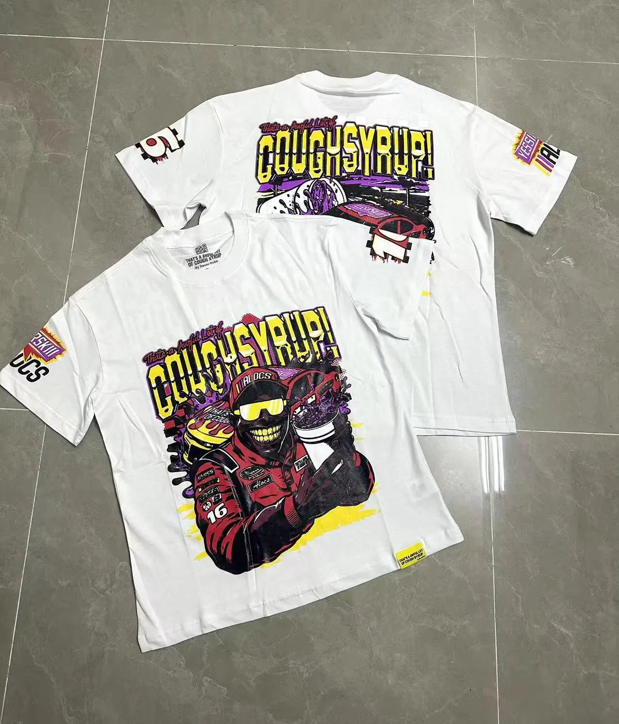 That's a Awful Lot of Cough Syrup T-Shirts Short-Sleeve Graphic Print — 212 white