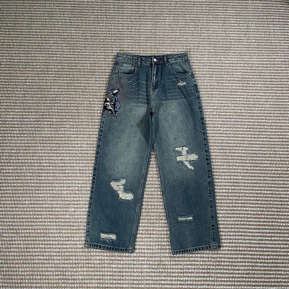 Unbranded Hoodies & Sweatshirts Embroidered Floral — Awakening Distressed Trousers