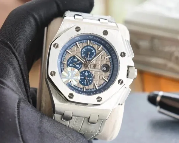 Audemars Piguet Royal Oak Offshore Chronograph Blue Dial Steel Watch Watches - 1