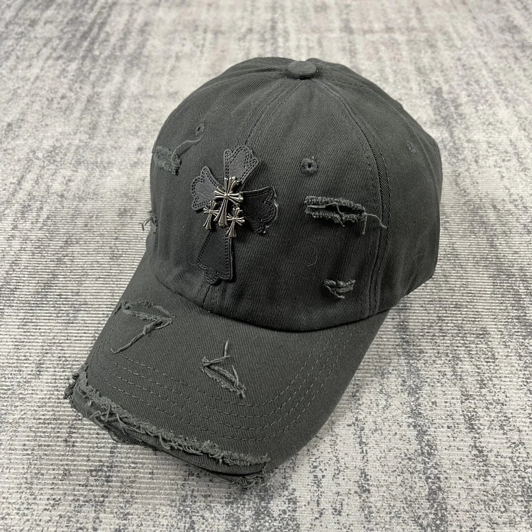 Design Distressed Flower Embroidery Baseball Cap Beige - 44