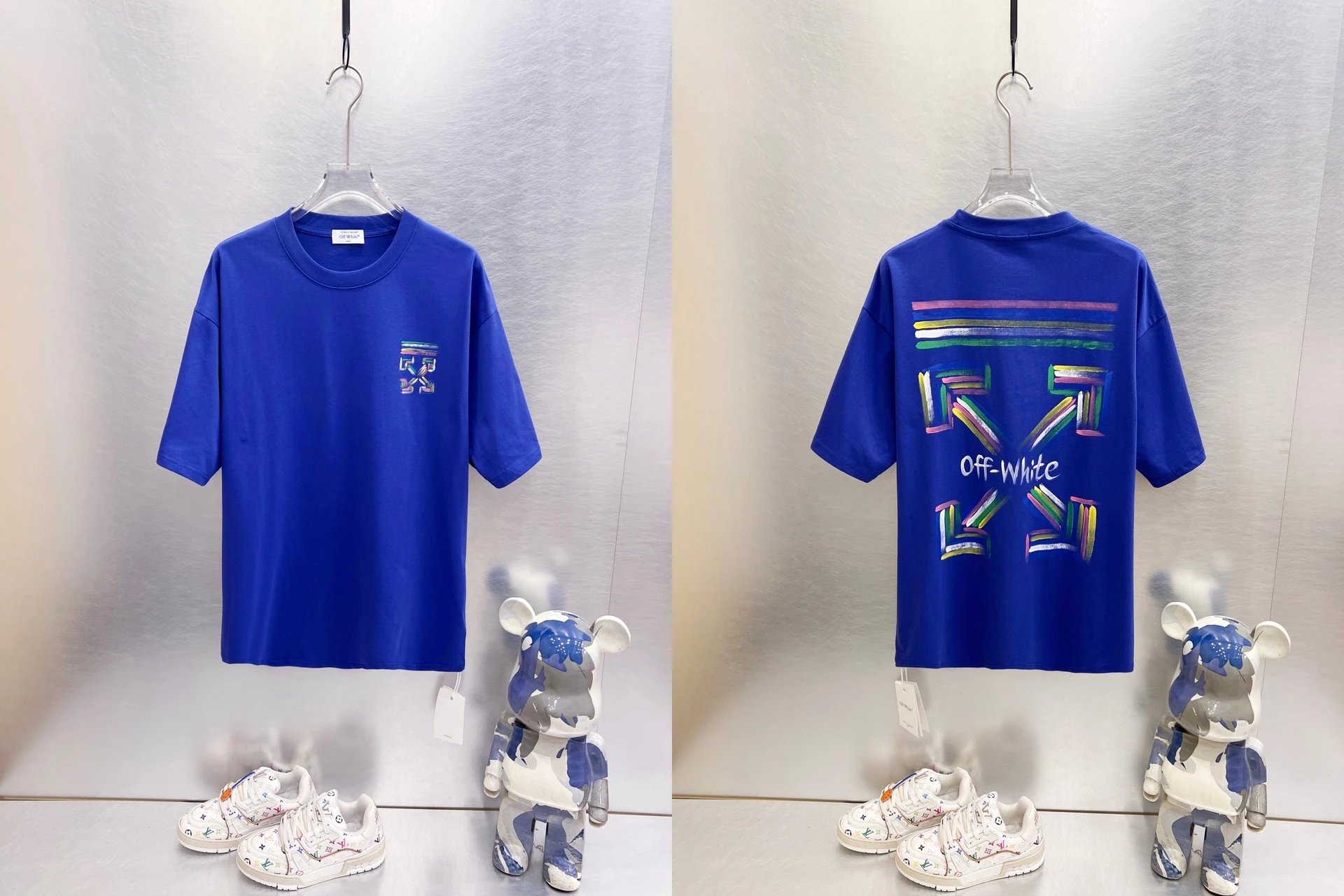 Off-White T-Shirts Oversized graphic-print short-sleeve — 9289 Dark blue