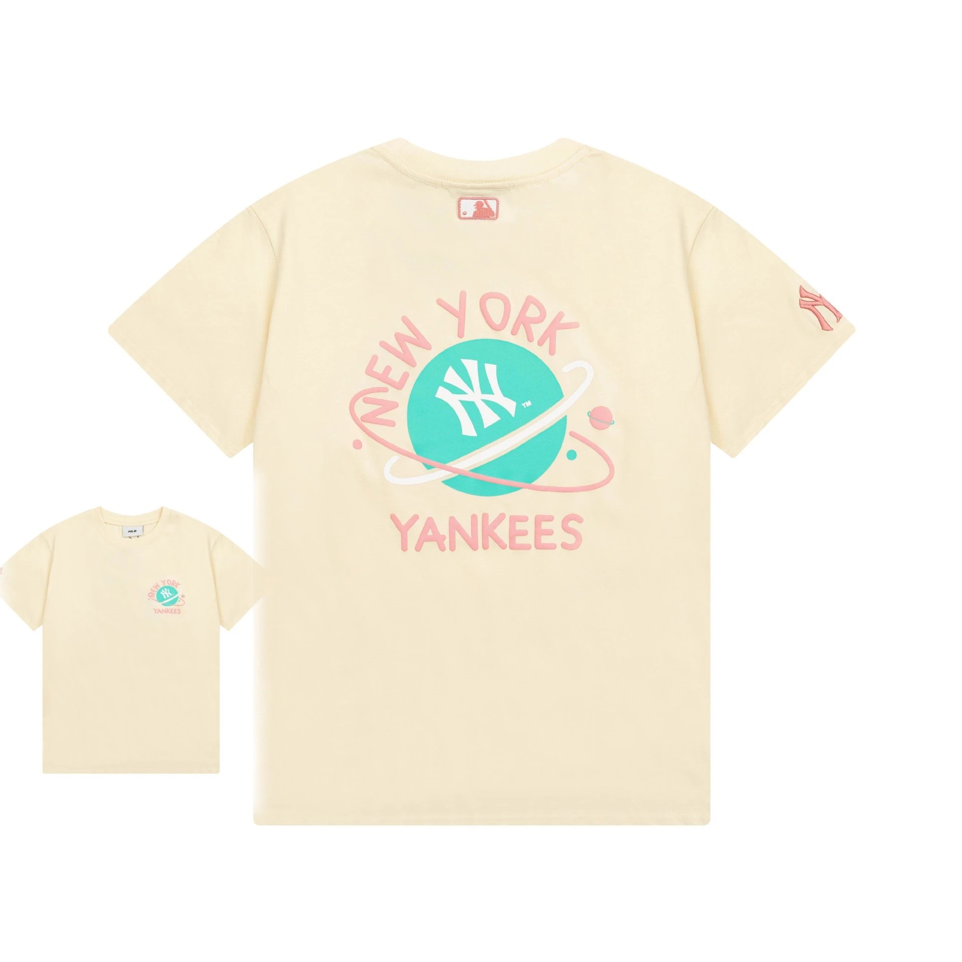 MLB T-Shirts New York Yankees Logo — 906 Apricot (front and back prints)