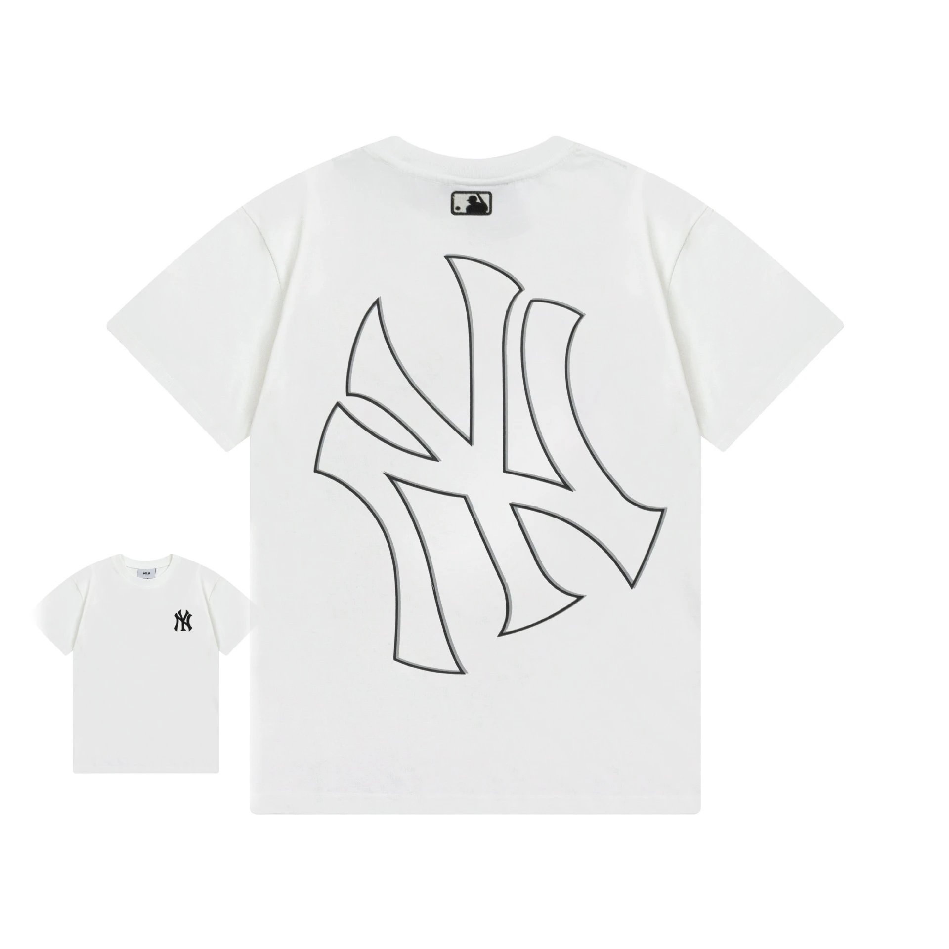 MLB T-Shirts New York Yankees Logo — 908 White (Front Label Embroidery)