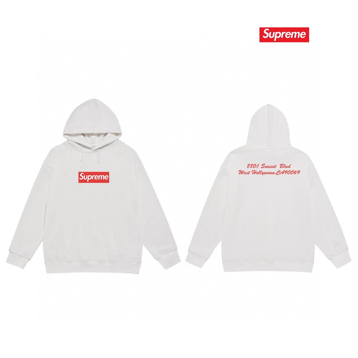 Supreme Hoodies & Sweatshirts Graphic Print Pullover Hoodie — S 2030 white