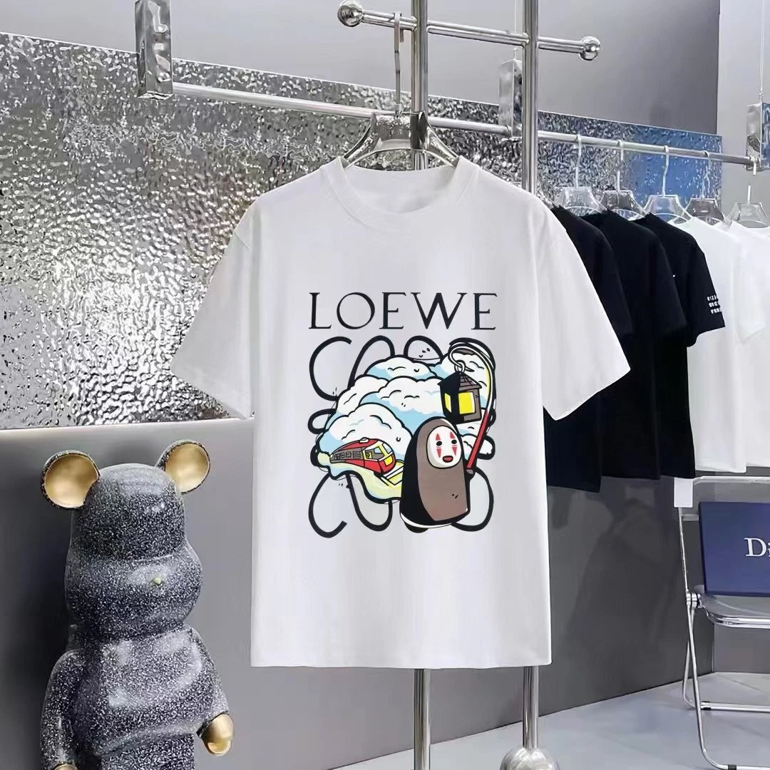 Loewe T-Shirts Short-Sleeve T-Shirt with Anagram Chest Patch — 19