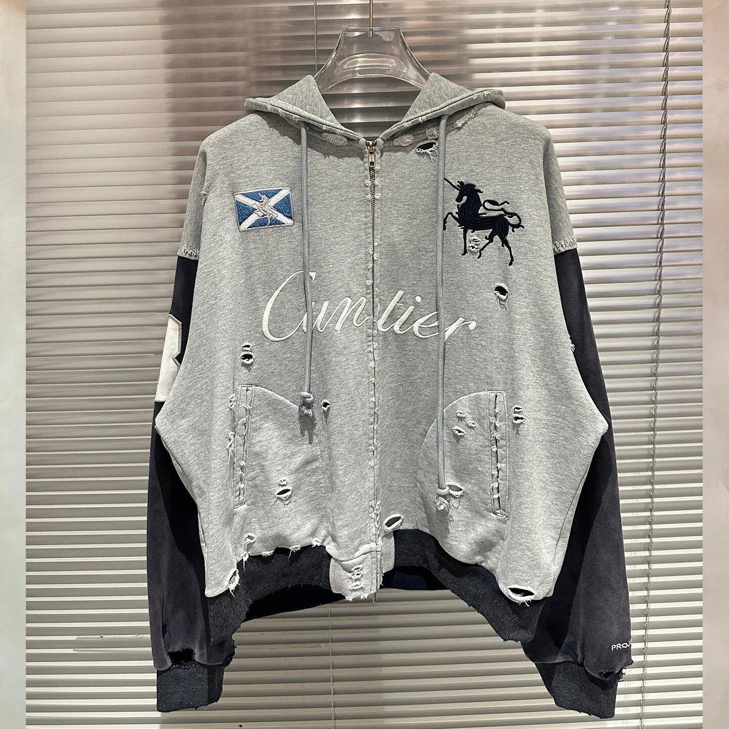 Project G/R Hoodies & Sweatshirts Distressed Zip-Up Hoodie image 3
